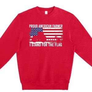 Proud American Farmer I Stand For The Flag Patriotic USA Premium Premium Crewneck Sweatshirt