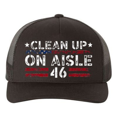 Patriotic American Flag Usa Clean Up On Aisle 46 Yupoong Adult 5-Panel Trucker Hat