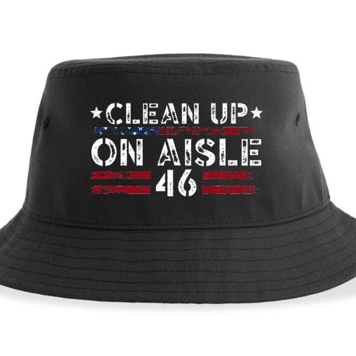 Patriotic American Flag Usa Clean Up On Aisle 46 Sustainable Bucket Hat