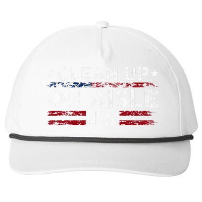 Patriotic American Flag Usa Clean Up On Aisle 46 Snapback Five-Panel Rope Hat