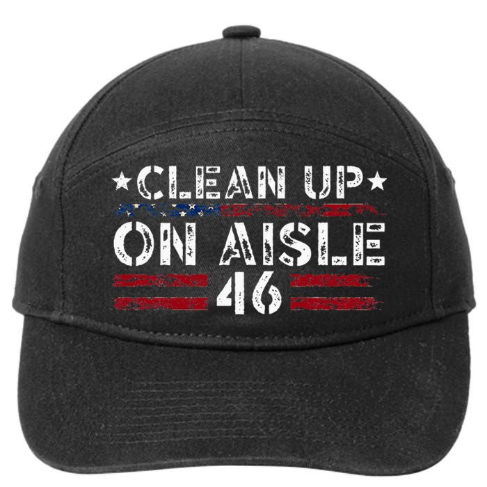 Patriotic American Flag Usa Clean Up On Aisle 46 7-Panel Snapback Hat