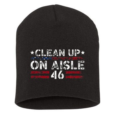 Patriotic American Flag Usa Clean Up On Aisle 46 Short Acrylic Beanie