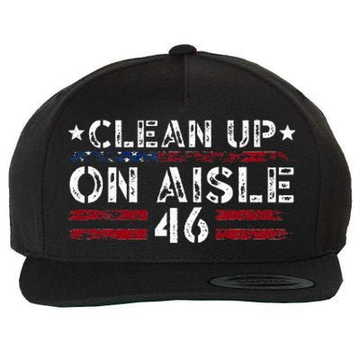 Patriotic American Flag Usa Clean Up On Aisle 46 Wool Snapback Cap