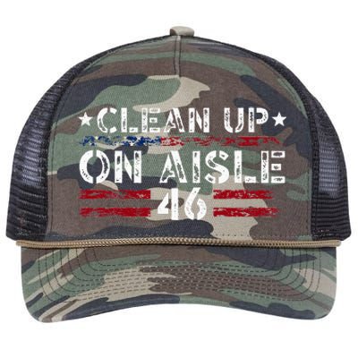 Patriotic American Flag Usa Clean Up On Aisle 46 Retro Rope Trucker Hat Cap