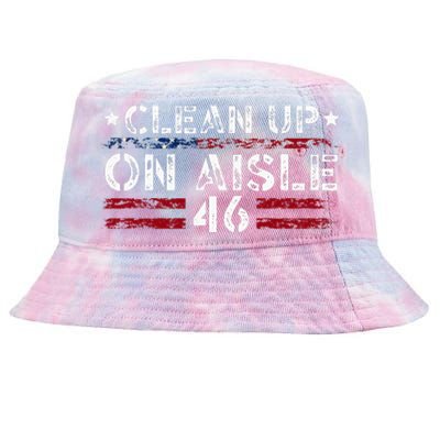 Patriotic American Flag Usa Clean Up On Aisle 46 Tie-Dyed Bucket Hat