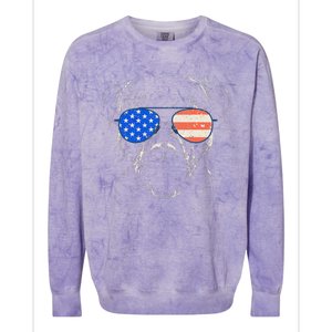 Pitbull American Flag 4th Of July Pitbull Dad Mom Dog Lover Colorblast Crewneck Sweatshirt