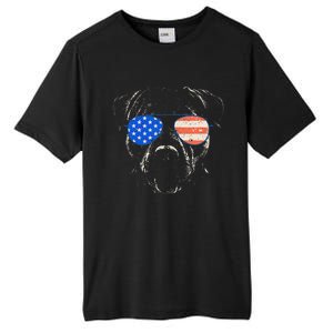 Pitbull American Flag 4th Of July Pitbull Dad Mom Dog Lover Tall Fusion ChromaSoft Performance T-Shirt