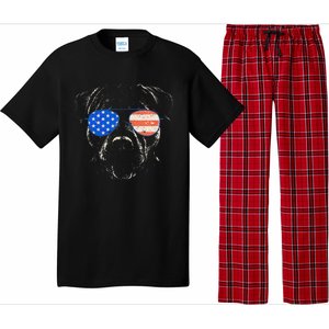 Pitbull American Flag 4th Of July Pitbull Dad Mom Dog Lover Pajama Set