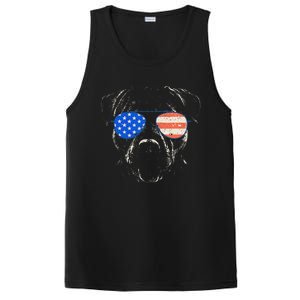 Pitbull American Flag 4th Of July Pitbull Dad Mom Dog Lover PosiCharge Competitor Tank