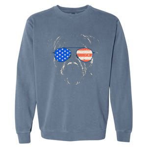 Pitbull American Flag 4th Of July Pitbull Dad Mom Dog Lover Garment-Dyed Sweatshirt