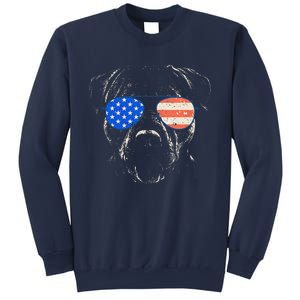 Pitbull American Flag 4th Of July Pitbull Dad Mom Dog Lover Sweatshirt