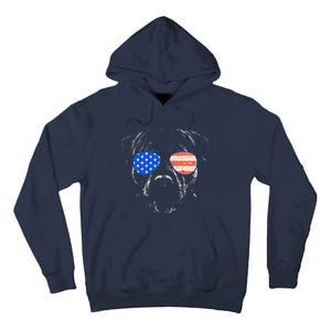 Pitbull American Flag 4th Of July Pitbull Dad Mom Dog Lover Tall Hoodie