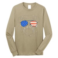 Pitbull American Flag 4th Of July Pitbull Dad Mom Dog Lover Long Sleeve Shirt