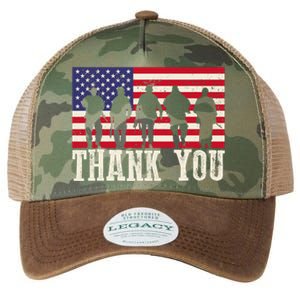 Patriotic American Flag Thank You For Girl Boy Legacy Tie Dye Trucker Hat