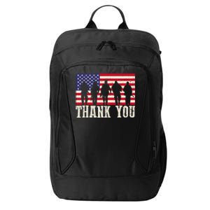 Patriotic American Flag Thank You For Girl Boy City Backpack