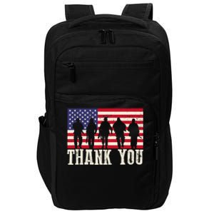 Patriotic American Flag Thank You For Girl Boy Impact Tech Backpack