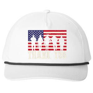 Patriotic American Flag Thank You For Girl Boy Snapback Five-Panel Rope Hat