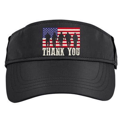 Patriotic American Flag Thank You For Girl Boy Adult Drive Performance Visor