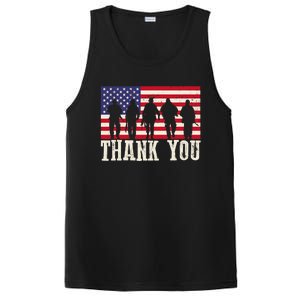 Patriotic American Flag Thank You For Girl Boy PosiCharge Competitor Tank