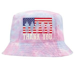 Patriotic American Flag Thank You For Girl Boy Tie-Dyed Bucket Hat