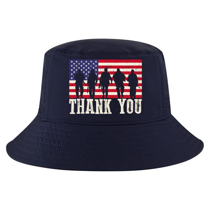 Patriotic American Flag Thank You For Girl Boy Cool Comfort Performance Bucket Hat