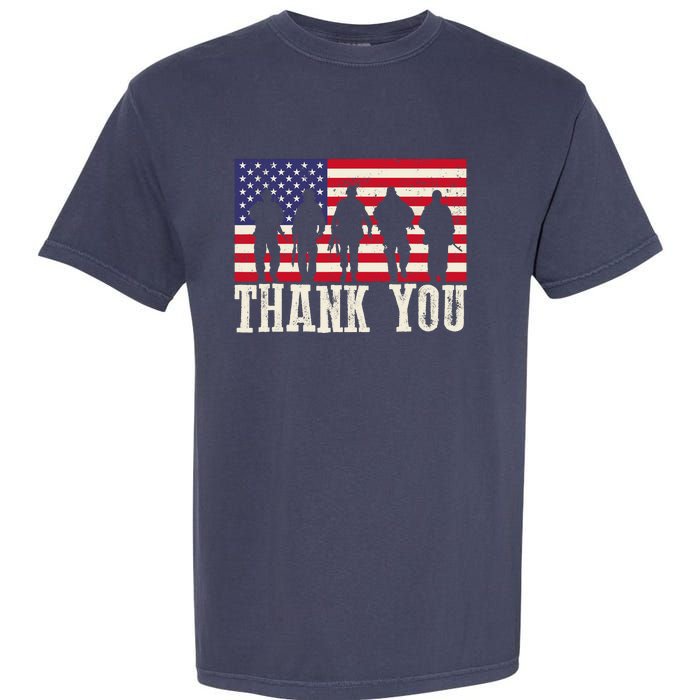 Patriotic American Flag Thank You For Girl Boy Garment-Dyed Heavyweight T-Shirt