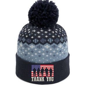 Patriotic American Flag Thank You For Girl Boy The Baniff Cuffed Pom Beanie