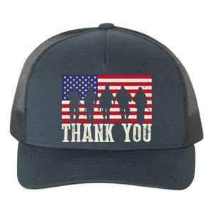 Patriotic American Flag Thank You For Girl Boy Yupoong Adult 5-Panel Trucker Hat