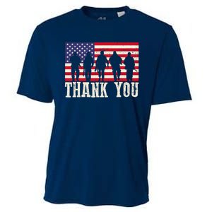 Patriotic American Flag Thank You For Girl Boy Cooling Performance Crew T-Shirt