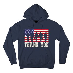 Patriotic American Flag Thank You For Girl Boy Hoodie