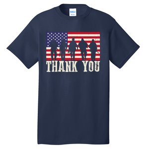 Patriotic American Flag Thank You For Girl Boy Tall T-Shirt