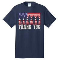 Patriotic American Flag Thank You For Girl Boy Tall T-Shirt