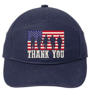 Patriotic American Flag Thank You For Girl Boy 7-Panel Snapback Hat