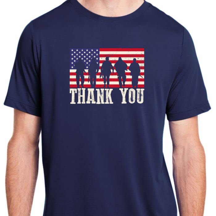 Patriotic American Flag Thank You For Girl Boy Adult ChromaSoft Performance T-Shirt