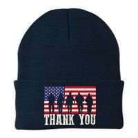 Patriotic American Flag Thank You For Girl Boy Knit Cap Winter Beanie