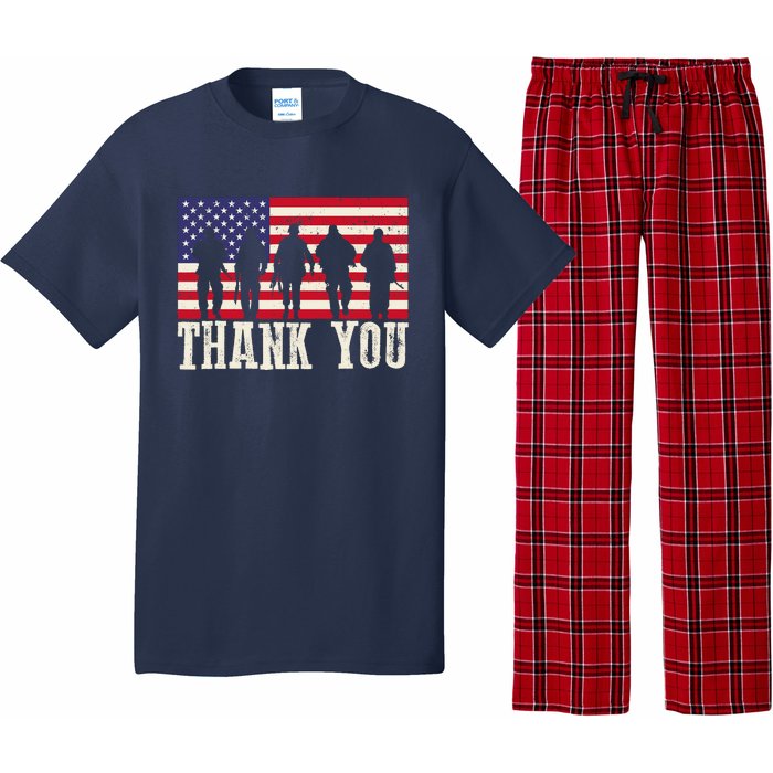 Patriotic American Flag Thank You For Girl Boy Pajama Set