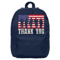 Patriotic American Flag Thank You For Girl Boy 16 in Basic Backpack