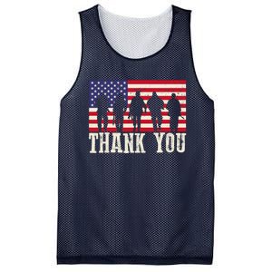 Patriotic American Flag Thank You For Girl Boy Mesh Reversible Basketball Jersey Tank