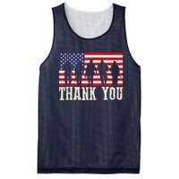 Patriotic American Flag Thank You For Girl Boy Mesh Reversible Basketball Jersey Tank