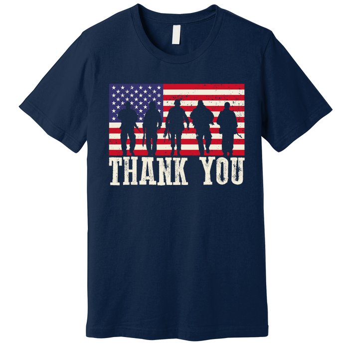 Patriotic American Flag Thank You For Girl Boy Premium T-Shirt