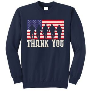 Patriotic American Flag Thank You For Girl Boy Tall Sweatshirt