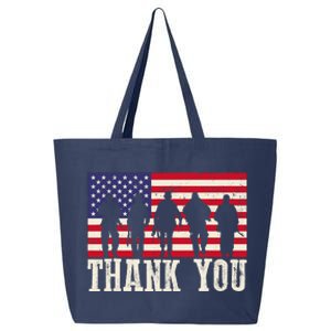 Patriotic American Flag Thank You For Girl Boy 25L Jumbo Tote