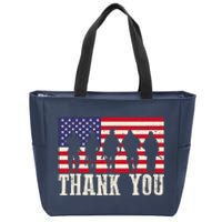 Patriotic American Flag Thank You For Girl Boy Zip Tote Bag