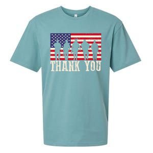 Patriotic American Flag Thank You For Girl Boy Sueded Cloud Jersey T-Shirt