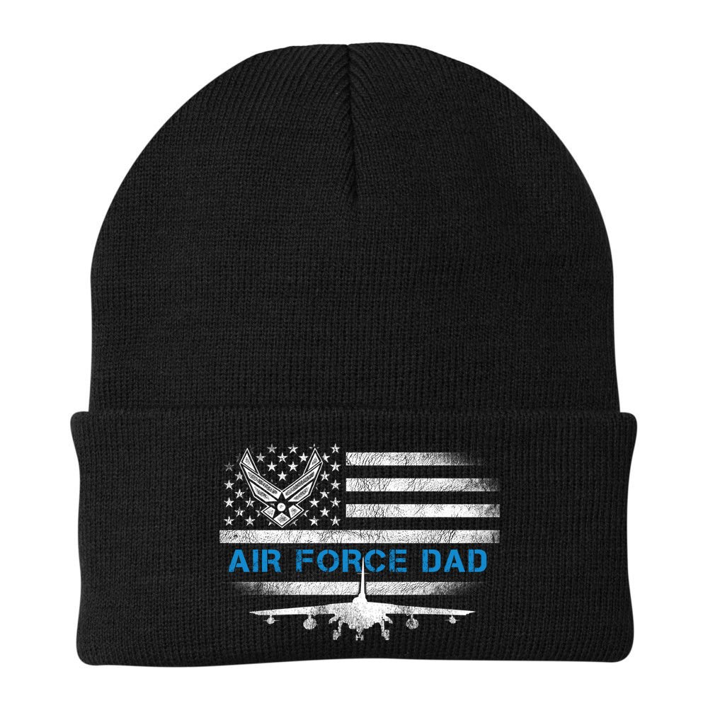 Proud Air Force Dad Cool Gift Veteran Flag Gift Great Gift Beanie