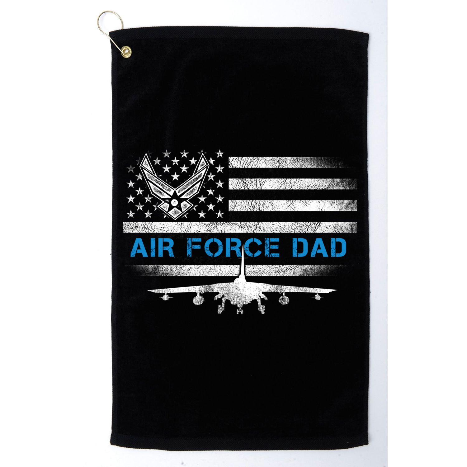 Proud Air Force Dad Cool Gift Veteran Flag Gift Great Gift Golf Towel