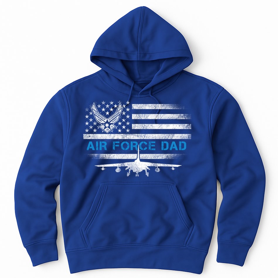 Proud Air Force Dad Cool Gift Veteran Flag Gift Great Gift Hoodie