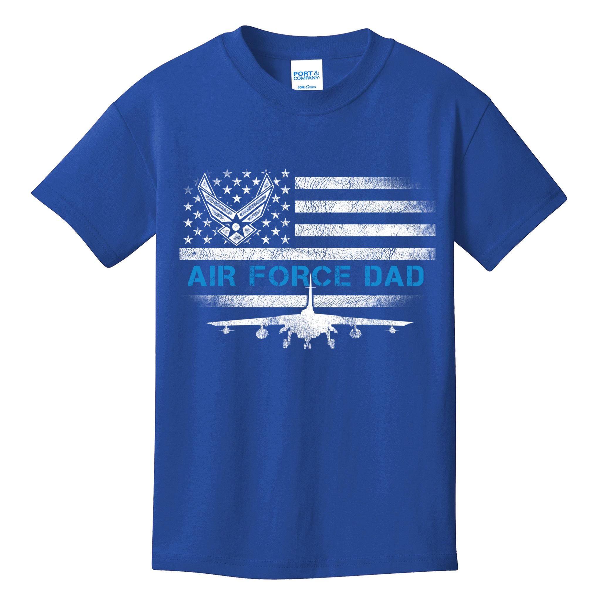 Proud Air Force Dad Cool Gift Veteran Flag Gift Great Gift Kids T-Shirt