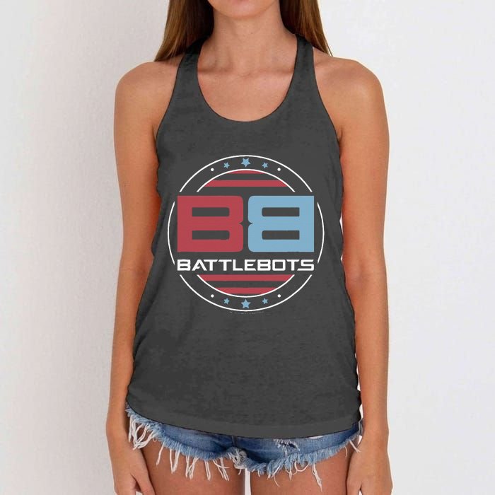 Patriotic American Flag Circle Women's Knotted Racerback Tank