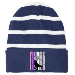 Purple Archery Fierce Birthday Archer Courage pink Striped Beanie with Solid Band